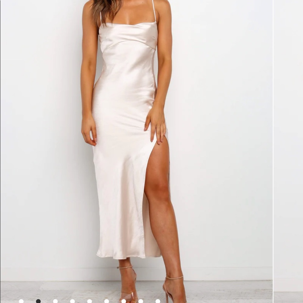 Champagne satin dress